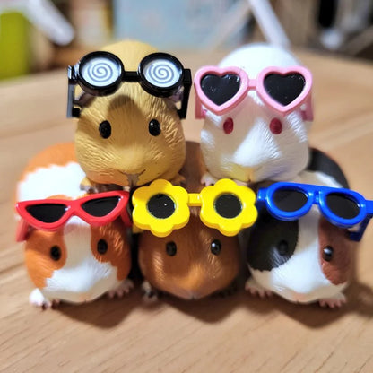 Guinea Pig with Sunglasses Blind Box – Cute Mini Anime Action Figure, Kawaii Desktop Decoration & Collectible Toy, Birthday Gift