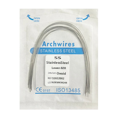10PCS Dental Orthodontic Arch Wire Set - Stainless Steel Round & Rectangular Dentist Ovoid Form Material