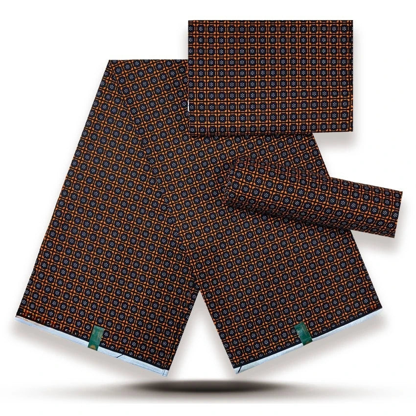 African Wax Print Fabric - 100% Cotton Nigerian Ankara Batik Material for Women’s Dresses
