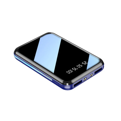 20000mAh Mini Power Bank - Portable LED Digital Display Charger with Mirror Screen External Battery for iPhone Samsung Xiaomi & Huawei