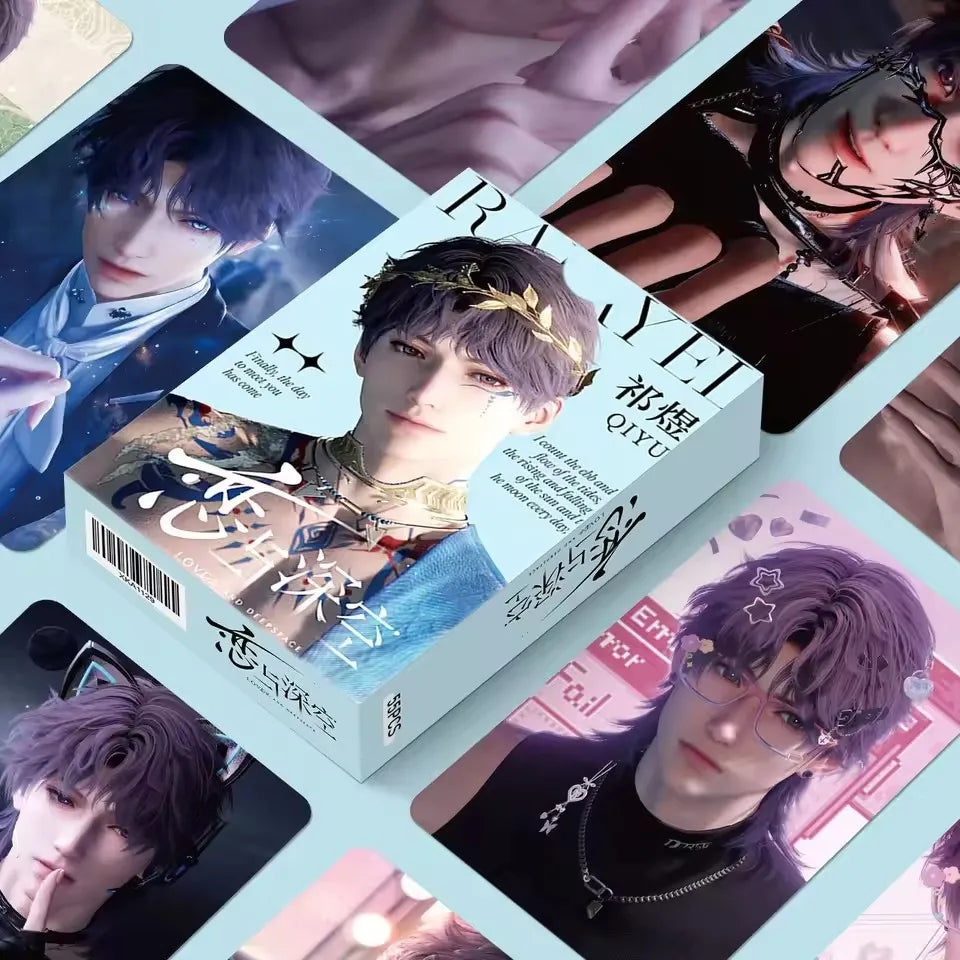 Love and Deepspace Collectible Photo Cards – 55-Piece LOMO Card Set Featuring Sylus, Zayne, Rafayel, Xavier & Caleb, Perfect Gift for Fans