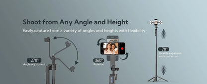 Smartphone Selfie Stick Gimbal Stabilizer – Anti-Shake Pan-Tilt Tripod with Bluetooth Remote & AI Follow