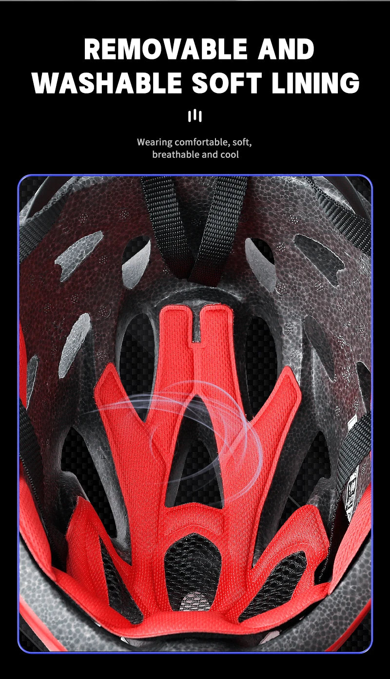 Adult Bike Helmet with LED Tail Light – Lightweight & Breathable Cycling Helmet (58-62cm), Colorful Bicycle Accessory