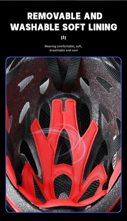 Adult Bike Helmet with LED Tail Light – Lightweight & Breathable Cycling Helmet (58-62cm), Colorful Bicycle Accessory