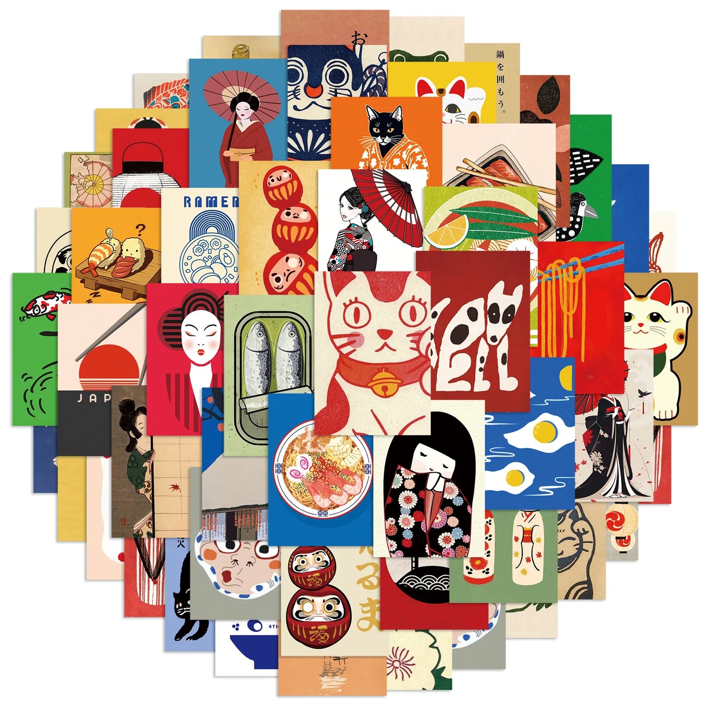 50Pcs Japanese Cartoon Stickers - Waterproof Decorative Decals for Laptop Phone Case Refrigerator Skateboard DIY Decor