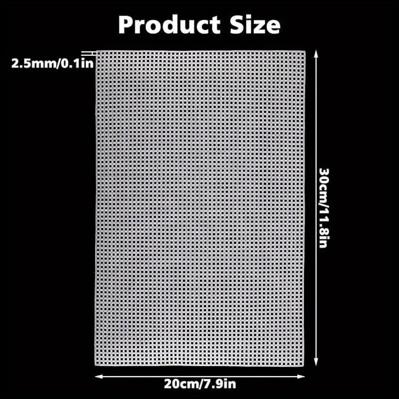 4PCS White Plastic Canvas Sheets – 30x20cm DIY Mesh for Embroidery & Woven Crafts