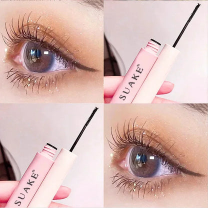 Silk Fiber Matte Mascara - Waterproof Long-Lasting Curling & Lengthening Mascara with Ultra-Fine Brush