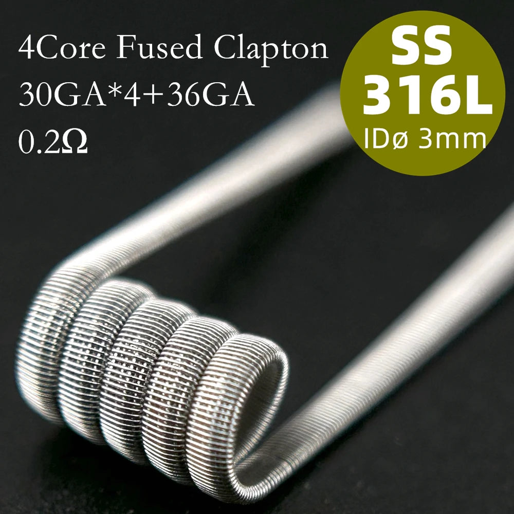21-Pack PreMade 3mm Resistance Wire Coils — Jaw Clips, Springs, A1/SS316L/Ni80 for Vaping Builds