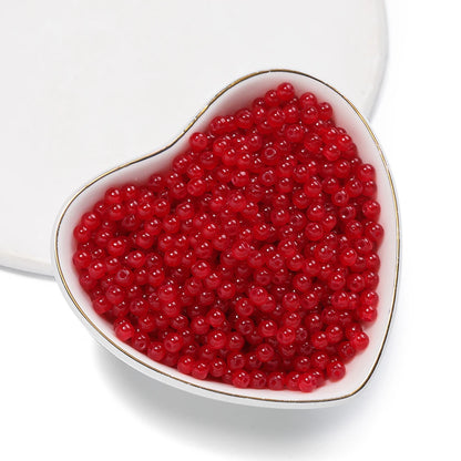 50/100pcs 4mm Colored Glass Jade Beads - Round Spacer Beads for DIY Earrings, Necklaces & Bracelets