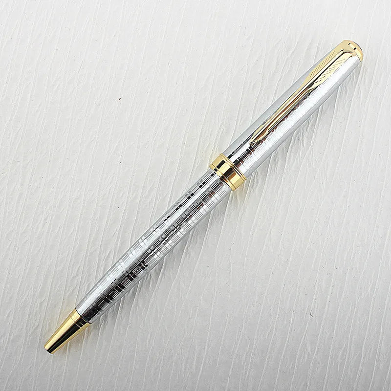 Luxury 0.7mm Metal Rollerball Pen – Blue Ink Gold Steel Signature Pen for Office & School Writing