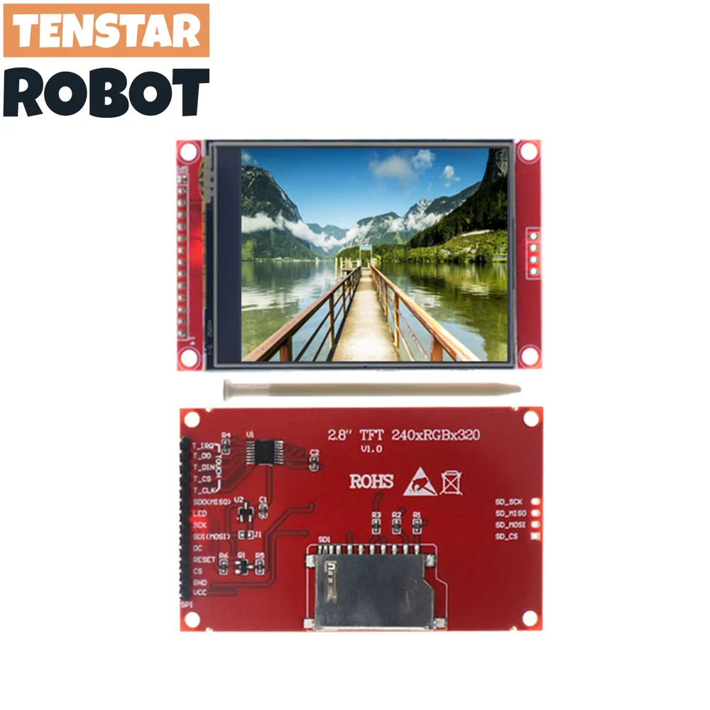 2.4/2.8-Inch TFT LCD Touch Display Module 240x320 - ILI9341 SPI Serial Screen with Touch Pen for Arduino DIY Projects