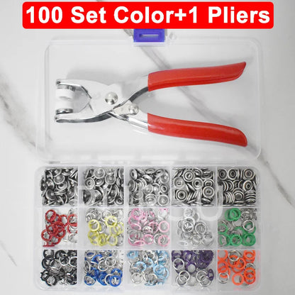 9.5mm Metal Hollow Five-Claw Snap Button — DIY Sewing & Craft Installation Tool for Clothes and Bags