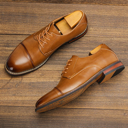 Men’s Leather Dress Shoes - Fashionable Comfortable Formal Business Footwear 2025