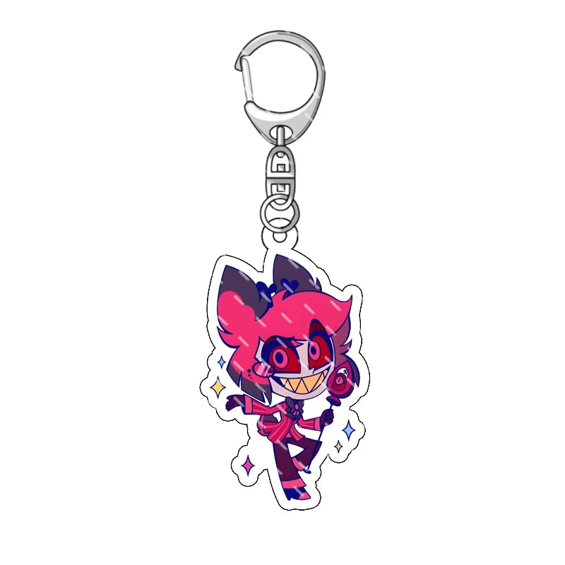 Hazbin Hotel Anime Keychain – Alastor Acrylic Figure Backpack Pendant for Fans & Gifts