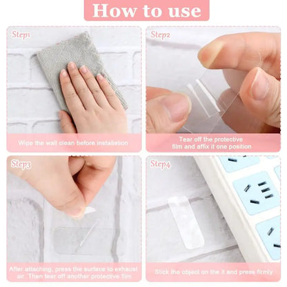 Double-Sided Nano Adhesive Tape – Reusable Super Strong Transparent Waterproof Wall Mount Stickers for Home & Office Use