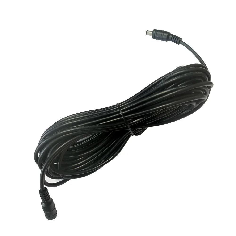 DC Extension Power Cable - 2.1mm x 5.5mm Female to Male Connector Cord for LED Lights, CCTV & Electronics