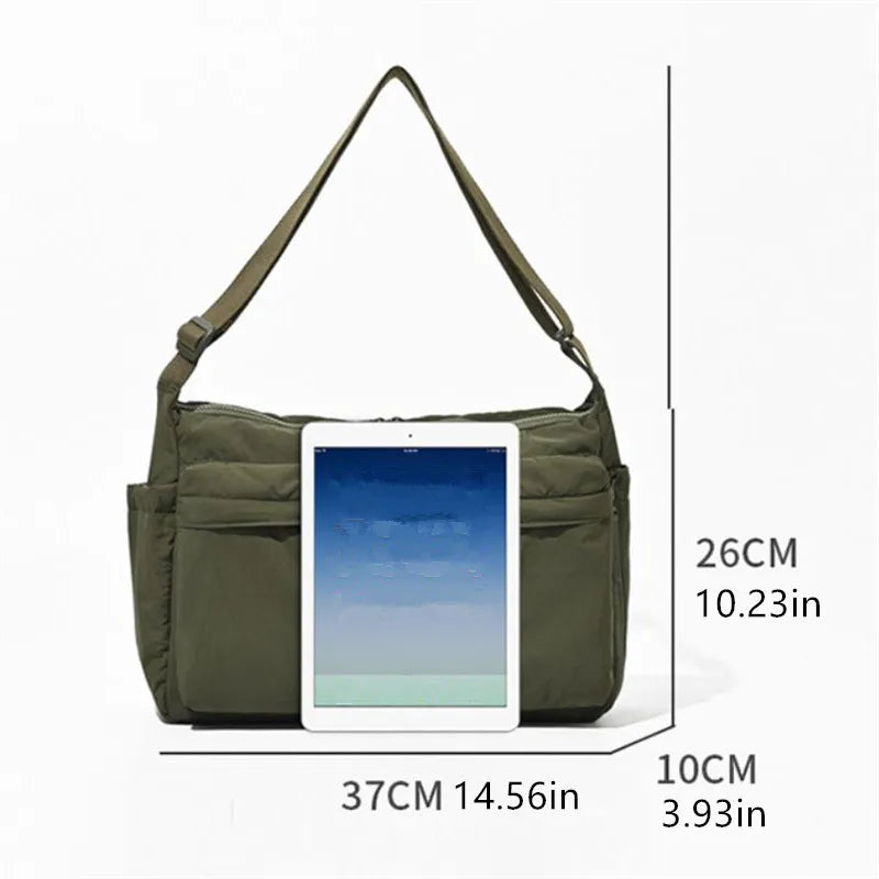 Thickened Casual Messenger Bag – Large Capacity Multi-Pocket Laptop Shoulder Bag for Men & Women Travel and Sports