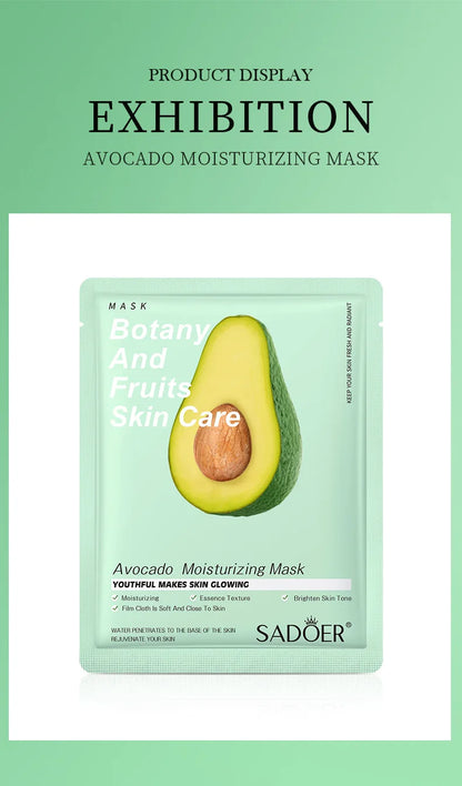 8PCS Natural Plant Facial Masks – Korean Skincare Hydrating, Moisturizing & Firming Face Care Set