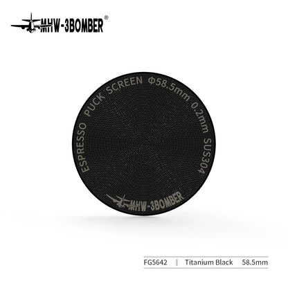 MHW-3BOMBER Espresso Puck Screen – 51/53/58.5mm Reusable Stainless Steel Coffee Filter, 0.8/0.2mm Thickness Coffee Tool