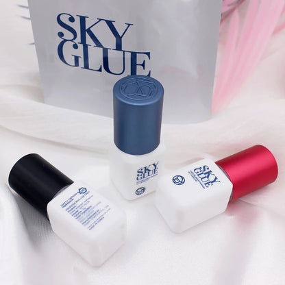 SKY Eyelash Extension Glue 5ml – Original S+ Black, Red, Blue, and Transparent Caps for False Lashes