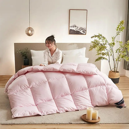 95% White Goose Down Quilt – Winter Cotton, Thick & Lightweight, High-Quality Breathable Household Comforter