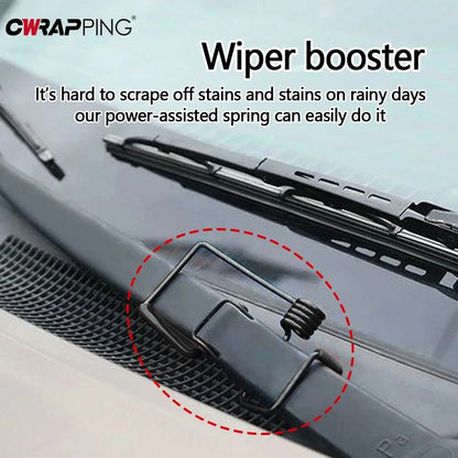 2PCS Car Wiper Booster Springs - Universal Rubber Alloy Windshield Wiper Arm Protectors