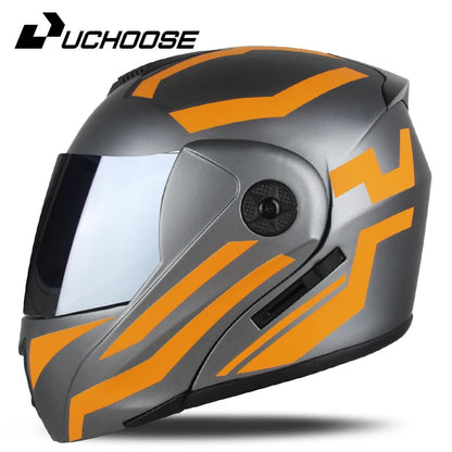 New Full Face Motorcycle Helmet – Racing Helmet with Double Sun Visor & Flip-Up Double Lens for Men & Women, DOT Certified