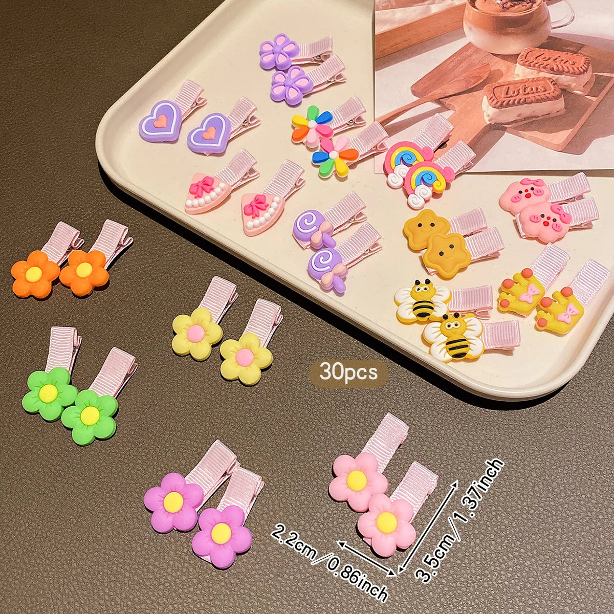 30PCS Cute Cartoon Hair Clips - Sweet and Stylish Hair Accessories for Girls, Everyday Hairstyles, and Casual Wear
