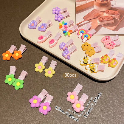 30PCS Cute Cartoon Hair Clips - Sweet and Stylish Hair Accessories for Girls, Everyday Hairstyles, and Casual Wear