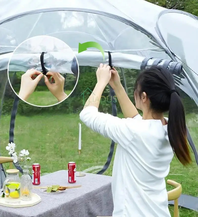 Camping Star Transparent Folding Tent – 4-8 Person Portable Spherical Tent, Rain/Windproof, Quick Opening for Outdoor Use