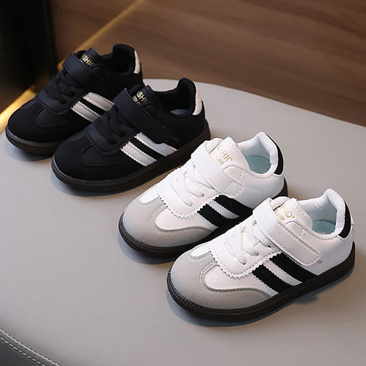Children’s Fashion Sport Shoes – PU Leather Ergonomic Soft-Soled Sneakers for Boys and Girls