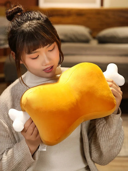 New Dual-Use Meat & Bone Plush Pillow – Soft Handwarmer Stuffed Pillow, High-Quality Home Decor
