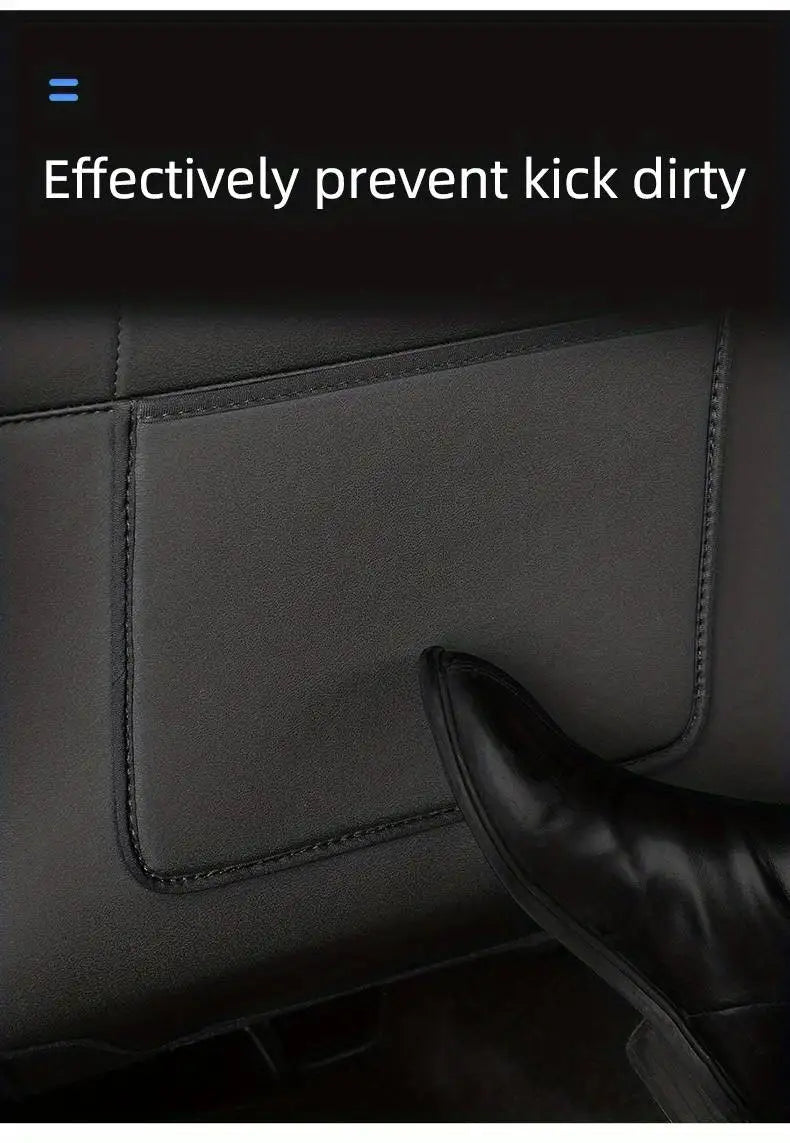 Car Seat Back Protective Mat – Anti-Kick Leather Scratch Protector for Tesla Model 3/Y Full Seat Accessories