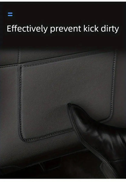 Car Seat Back Protective Mat – Anti-Kick Leather Scratch Protector for Tesla Model 3/Y Full Seat Accessories