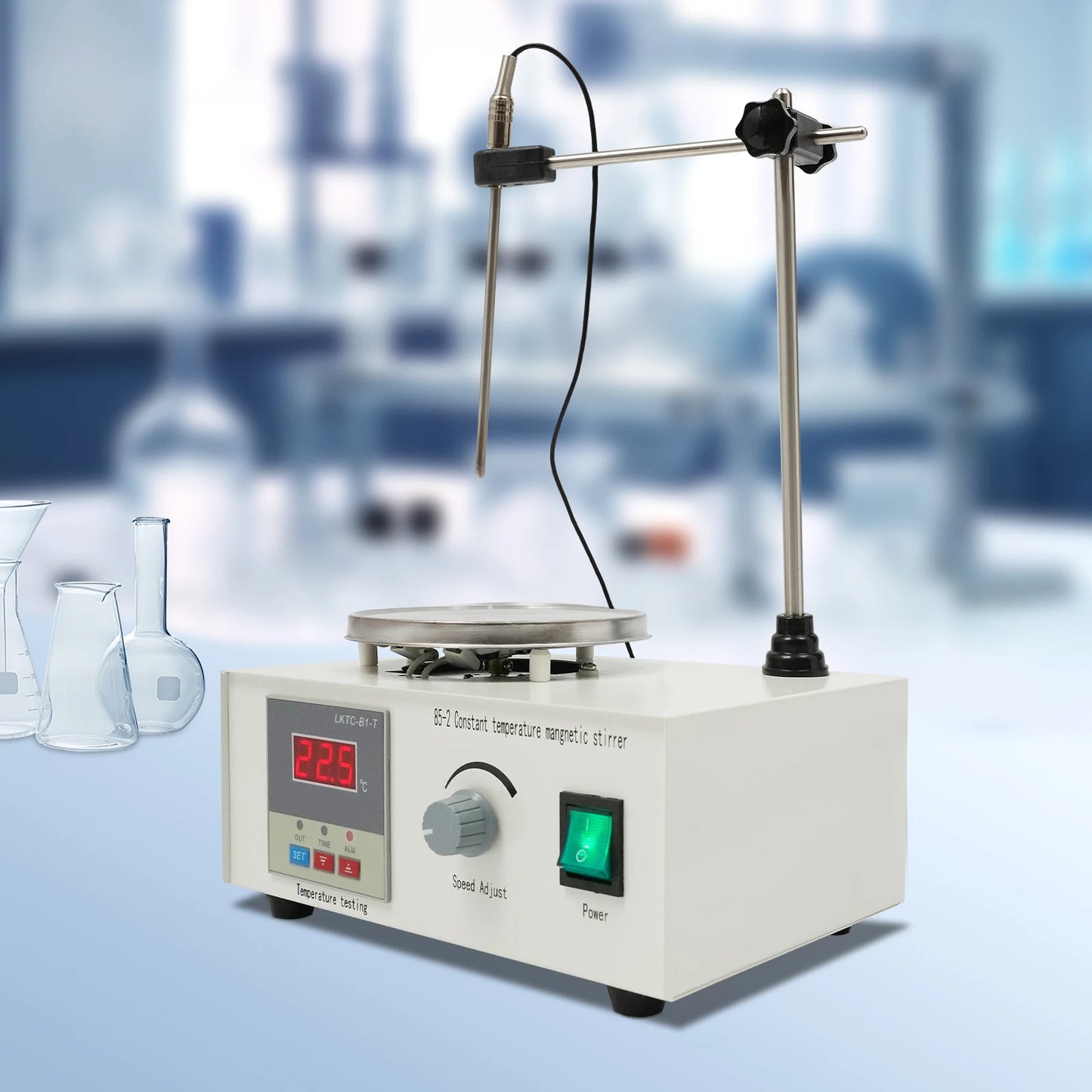 Digital Magnetic Stirrer 250W — Lab Tabletop Heating Plate Mixer, Large Volume, 304 Stainless Steel, 0–2000 RPM