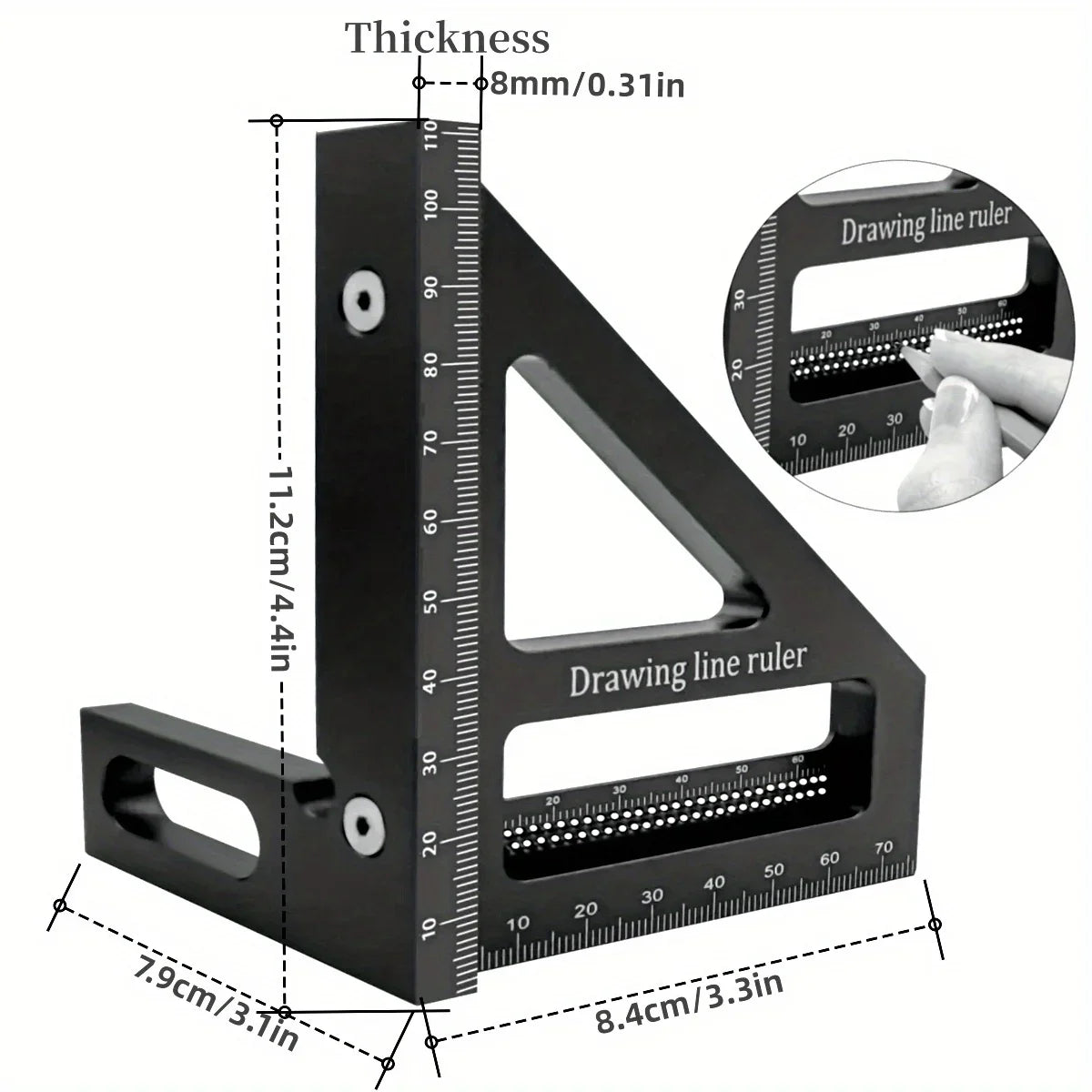 Carpenter Multi-Angle Precision Square – Aluminum T-Square Ruler for Woodworking, Construction & Engineering