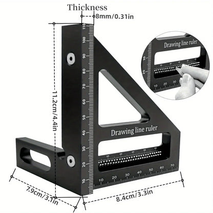 Carpenter Multi-Angle Precision Square – Aluminum T-Square Ruler for Woodworking, Construction & Engineering