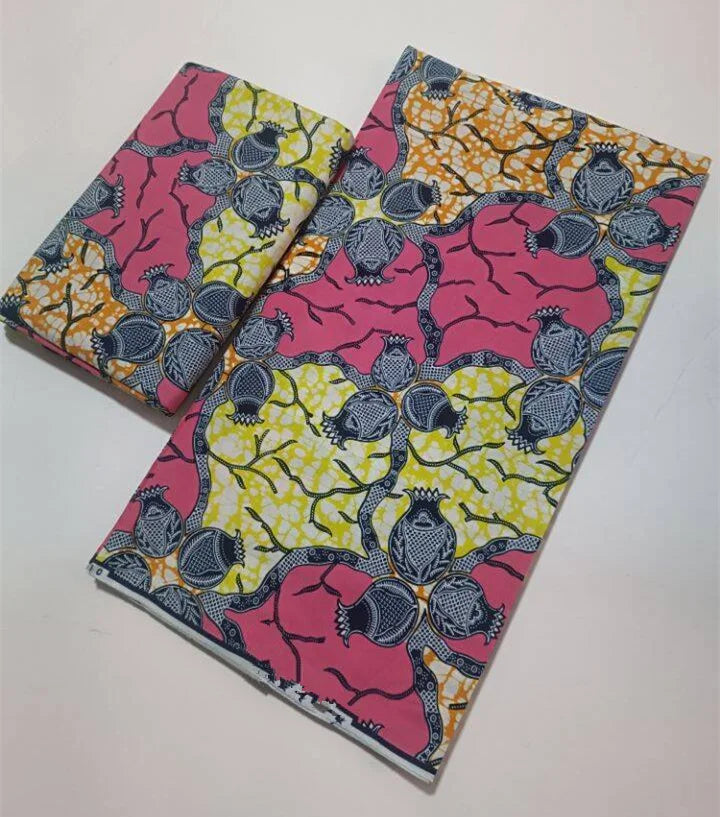 African Real Wax Print Fabric 100% Cotton - Ghana Style Ankara Pagne Nigeria Wax Tissu Soft Printed Fabric
