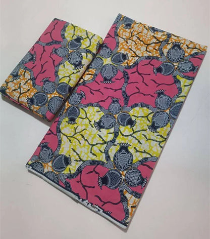 African Real Wax Print Fabric 100% Cotton - Ghana Style Ankara Pagne Nigeria Wax Tissu Soft Printed Fabric