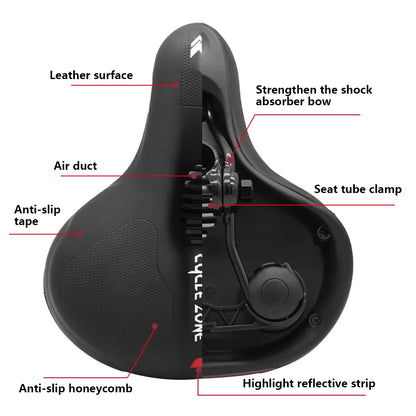Hollow Breathable Bicycle Saddle - Shock Absorbing Comfortable MTB Road Bike Seat for Men & Women