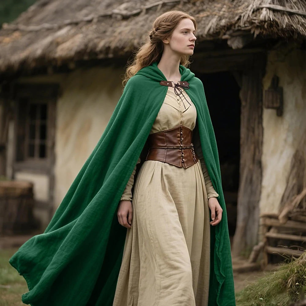 Medieval Cosplay Hooded Cloak – Cape for Halloween, Party, and Performance Costumes
