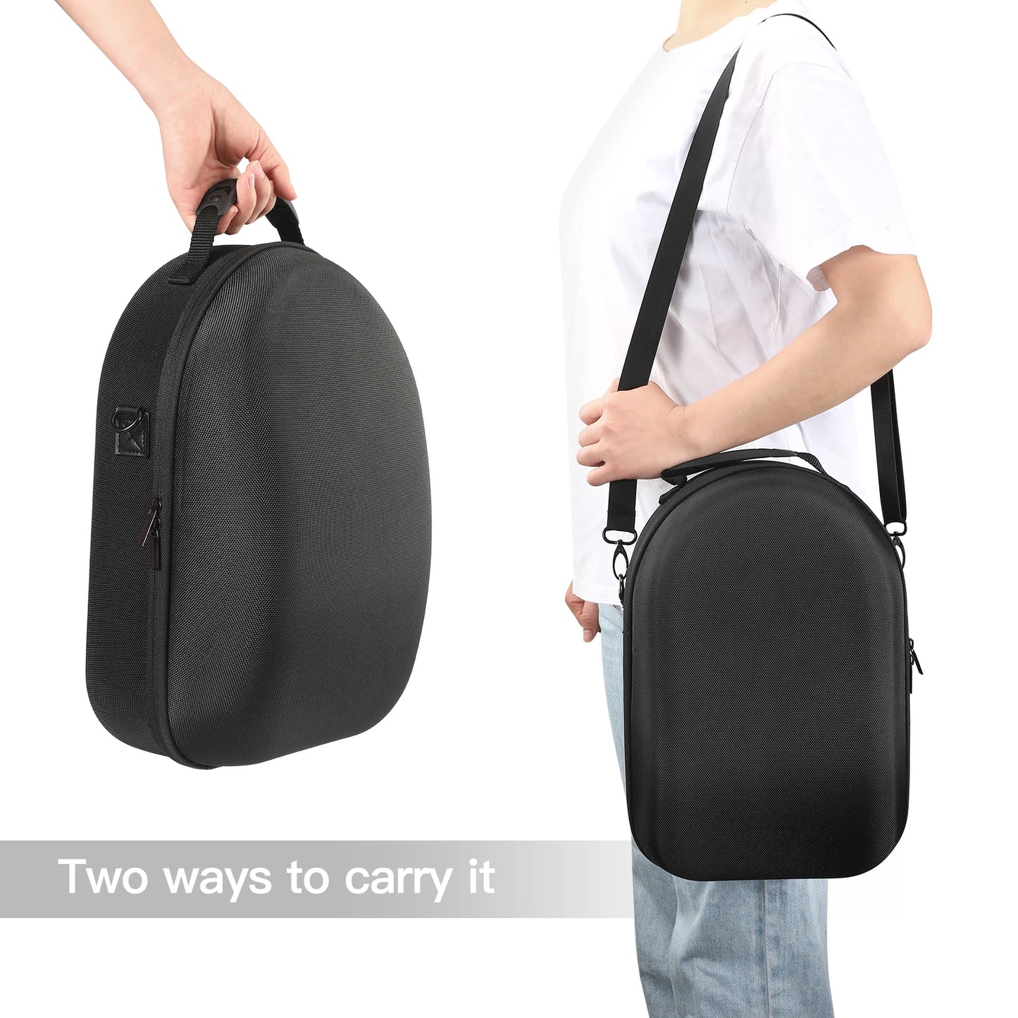 Meta Quest 3 VR Headset Hard EVA Carrying Case with Shoulder Strap – Travel Storage Bag for VR Accessories