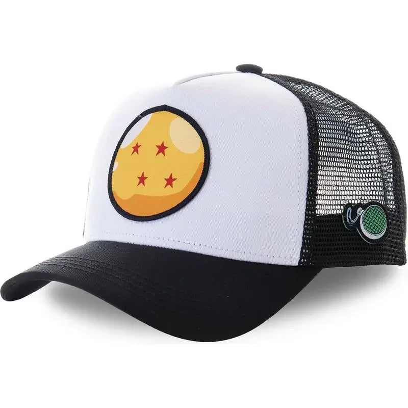 Dragon Ball Son Goku Trucker Cap - Embroidered Adjustable Mesh Sun Visor Hat for Men Summer Travel
