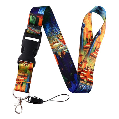 Van Gogh Starry Night Art Neck Strap Lanyard – Keychain Badge Holder for ID, Credit Card & Keys Accessories