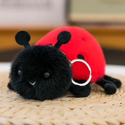 Small Insect Plush Keychain – Cute Snail & Bee Stuffed Doll Bag Pendant, Creative Toy Gift for Birthday