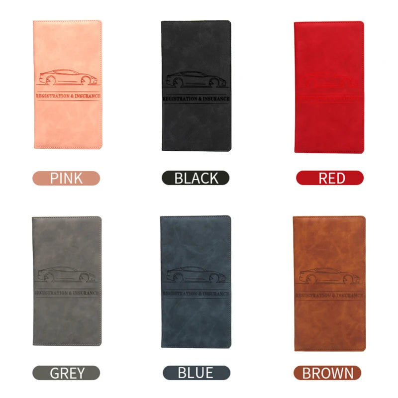Leather Car Registration & Insurance Holder – Men's Driving License Cover, Auto Documents & Credit Card Storage Bag