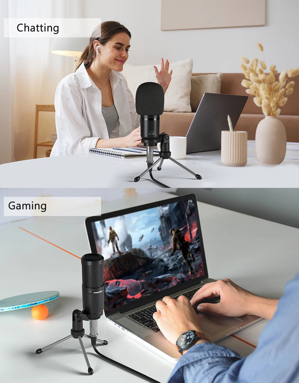 Maono PM360TR Condenser Podcast Microphone – 3.5mm Mic for Computer, Laptop, Phone, Sound Card, YouTube, Gaming & Recording