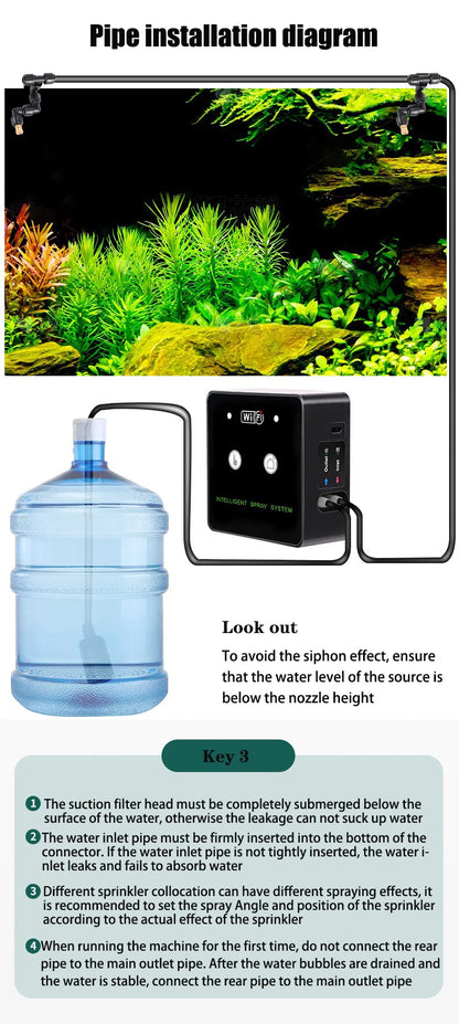 WiFi Rainforest Sprayer — Automatic Timed Mist System Kit for Reptiles & Irrigation