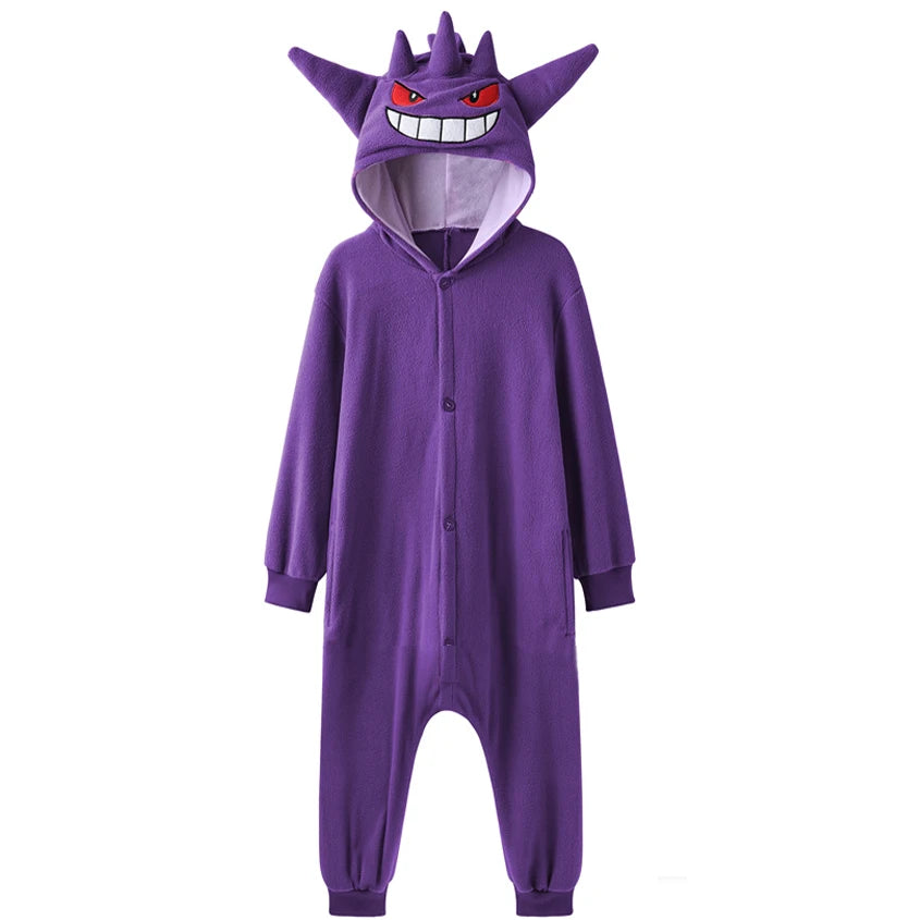 Women’s Kigurumi Onesie — Charizard, Gengar, Umbreon & Piplup Full-Body Pajama for Adults, Halloween Cosplay Costume