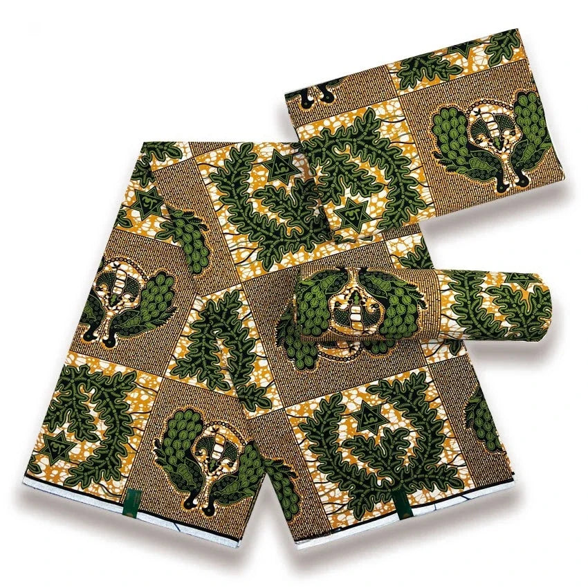 African Wax Print Fabric - 100% Cotton Nigerian Ankara Batik Material for Women’s Dresses